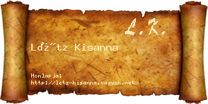 Létz Kisanna névjegykártya